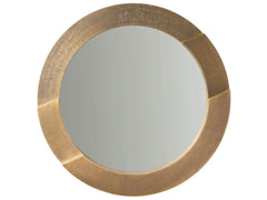 Modern Soft Bronze Circular Textured Wall Mirror 44" - Ornate Home