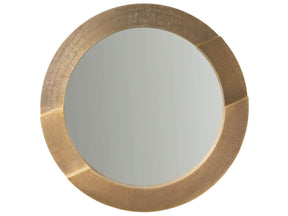 Modern Soft Bronze Circular Textured Wall Mirror 44" - Ornate Home