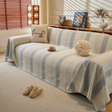 Modern Striped Sofa Throw Blanket, Lightweight Couch Cover for Summer Seating - Ornate Home