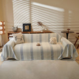 Modern Striped Sofa Throw Blanket, Lightweight Couch Cover for Summer Seating - Ornate Home