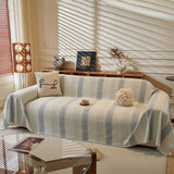 Modern Striped Sofa Throw Blanket, Lightweight Couch Cover for Summer Seating - Ornate Home