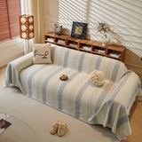 Modern Striped Sofa Throw Blanket, Lightweight Couch Cover for Summer Seating - Ornate Home