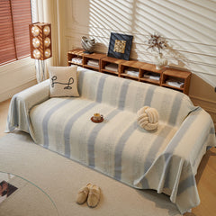 Modern Striped Sofa Throw Blanket, Lightweight Couch Cover for Summer Seating - Ornate Home