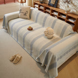 Modern Striped Sofa Throw Blanket, Lightweight Couch Cover for Summer Seating - Ornate Home