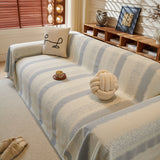 Modern Striped Sofa Throw Blanket, Lightweight Couch Cover for Summer Seating - Ornate Home