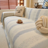 Modern Striped Sofa Throw Blanket, Lightweight Couch Cover for Summer Seating - Ornate Home