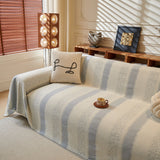 Modern Striped Sofa Throw Blanket, Lightweight Couch Cover for Summer Seating - Ornate Home