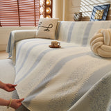 Modern Striped Sofa Throw Blanket, Lightweight Couch Cover for Summer Seating - Ornate Home
