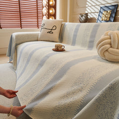 Modern Striped Sofa Throw Blanket, Lightweight Couch Cover for Summer Seating - Ornate Home