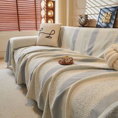 Modern Striped Sofa Throw Blanket, Lightweight Couch Cover for Summer Seating - Ornate Home