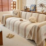 Modern Striped Sofa Throw Blanket, Lightweight Couch Cover for Summer Seating - Ornate Home