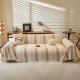 Modern Striped Sofa Throw Blanket, Lightweight Couch Cover for Summer Seating - Ornate Home