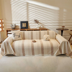 Modern Striped Sofa Throw Blanket, Lightweight Couch Cover for Summer Seating - Ornate Home