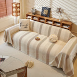 Modern Striped Sofa Throw Blanket, Lightweight Couch Cover for Summer Seating - Ornate Home
