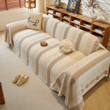 Modern Striped Sofa Throw Blanket, Lightweight Couch Cover for Summer Seating - Ornate Home