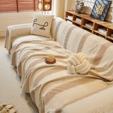 Modern Striped Sofa Throw Blanket, Lightweight Couch Cover for Summer Seating - Ornate Home