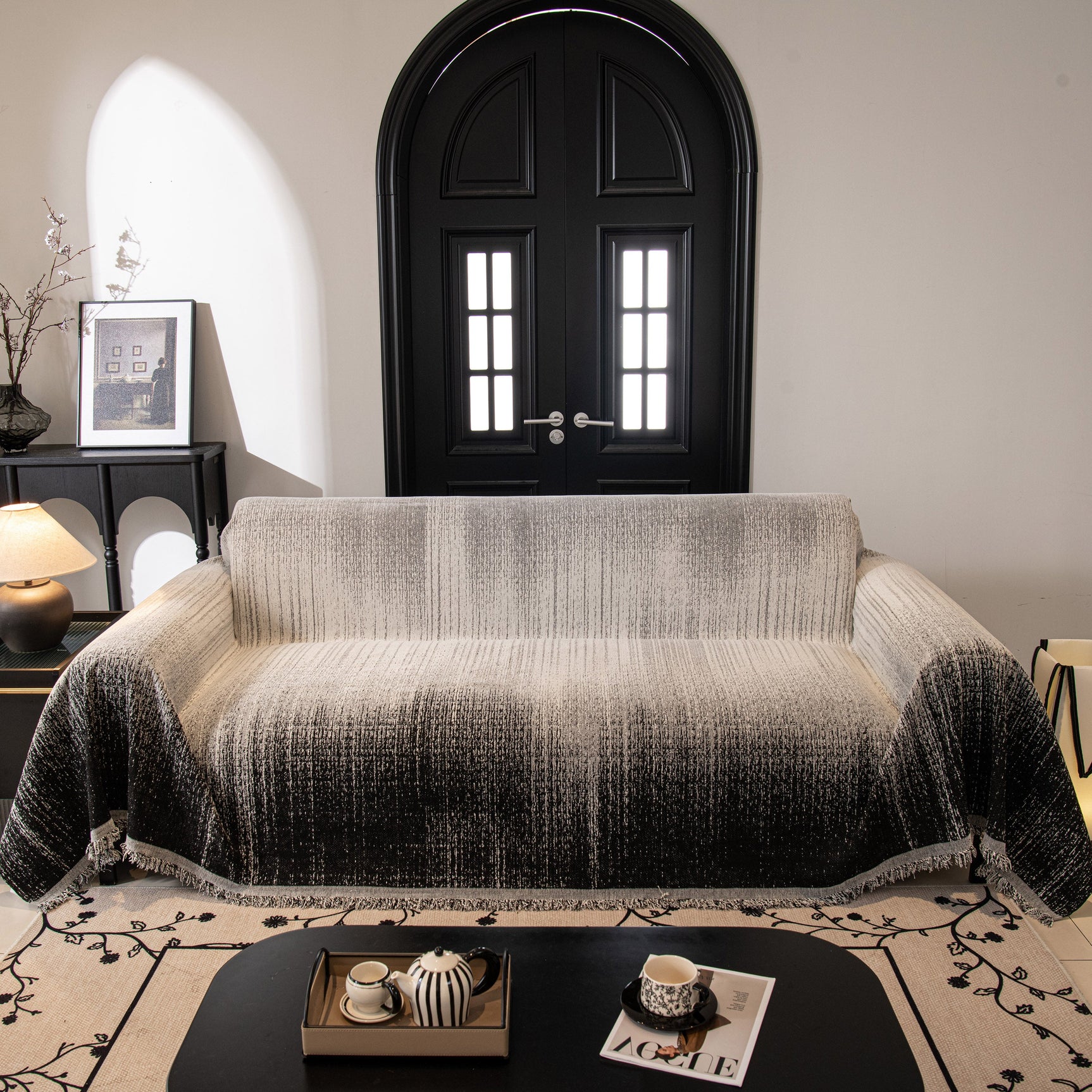 Modern Textured Sofa Cover Blanket, Tightly Woven Pet Sofa Throw for Sectional Couches - Ornate Home