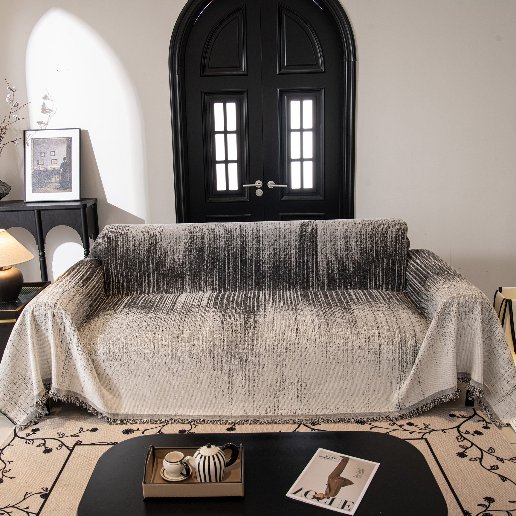 Modern Textured Sofa Cover Blanket, Tightly Woven Pet Sofa Throw for Sectional Couches - Ornate Home