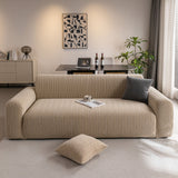 Modern Textured Stretch Sofa Cover, Plush Fleece Sofa Slipcover with 3D Stripe Texture - Ornate Home