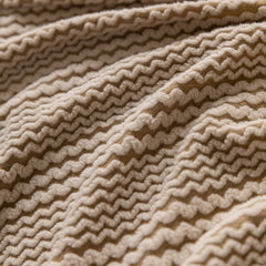 Modern Textured Stretch Sofa Cover, Plush Fleece Sofa Slipcover with 3D Stripe Texture - Ornate Home