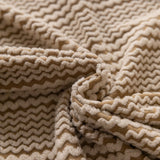 Modern Textured Stretch Sofa Cover, Plush Fleece Sofa Slipcover with 3D Stripe Texture - Ornate Home