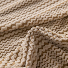 Modern Textured Stretch Sofa Cover, Plush Fleece Sofa Slipcover with 3D Stripe Texture - Ornate Home
