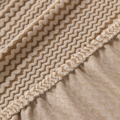 Modern Textured Stretch Sofa Cover, Plush Fleece Sofa Slipcover with 3D Stripe Texture - Ornate Home