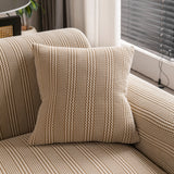 Modern Textured Stretch Sofa Cover, Plush Fleece Sofa Slipcover with 3D Stripe Texture - Ornate Home