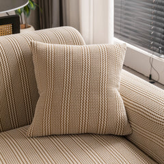 Modern Textured Stretch Sofa Cover, Plush Fleece Sofa Slipcover with 3D Stripe Texture - Ornate Home