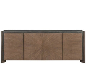 Modern Veil/Haze Four-Door Credenza With Power Bar And Wire Management - Ornate Home