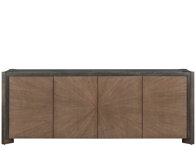 Modern Veil/Haze Four-Door Credenza With Power Bar And Wire Management - Ornate Home