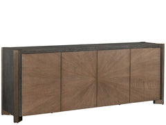Modern Veil/Haze Four-Door Credenza With Power Bar And Wire Management - Ornate Home