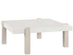 Modern White/Mist 44" Wide Quartz Top Light Oak Base Square Cocktail Table - Ornate Home