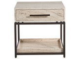 Modern White Travertine Nightstand - Ornate Home