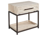 Modern White Travertine Nightstand - Ornate Home