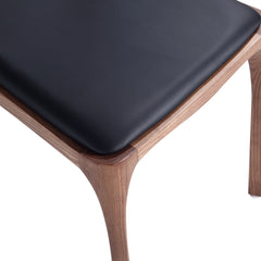 Moderno Stackable Dining Chair in Walnut and Black (Set of 2) - Ornate Home