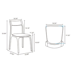Moderno Stackable Dining Chair in Walnut and Black (Set of 4) - Ornate Home