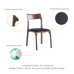 Moderno Stackable Dining Chair in Walnut and Black (Set of 4) - Ornate Home