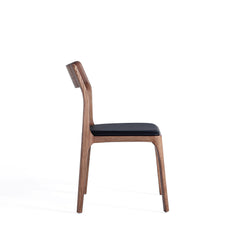 Moderno Stackable Dining Chair in Walnut and Black (Set of 4) - Ornate Home