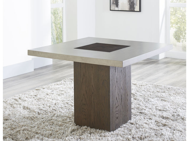 Modesto Concrete Top Wood Base Dining Table in Natural Concrete and French Roast - Ornate Home