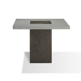 Modesto Concrete Top Wood Base Dining Table in Natural Concrete and French Roast - Ornate Home