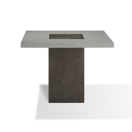 Modesto Concrete Top Wood Base Dining Table in Natural Concrete and French Roast - Ornate Home