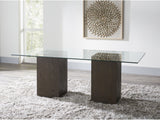 Modesto Rectangular Glass Top Dining Table in French Roast - Ornate Home