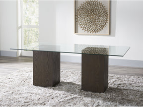 Modesto Rectangular Glass Top Dining Table in French Roast - Ornate Home