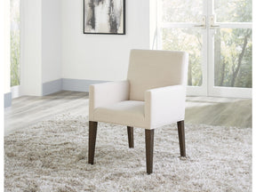Modesto Upholstered Arm Chair in Abalone Linen and French Roast (Set of 2) - Ornate Home