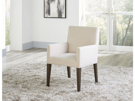 Modesto Upholstered Arm Chair in Abalone Linen and French Roast (Set of 2) - Ornate Home