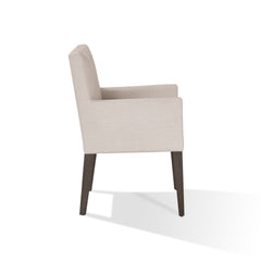 Modesto Upholstered Arm Chair in Abalone Linen and French Roast (Set of 2) - Ornate Home