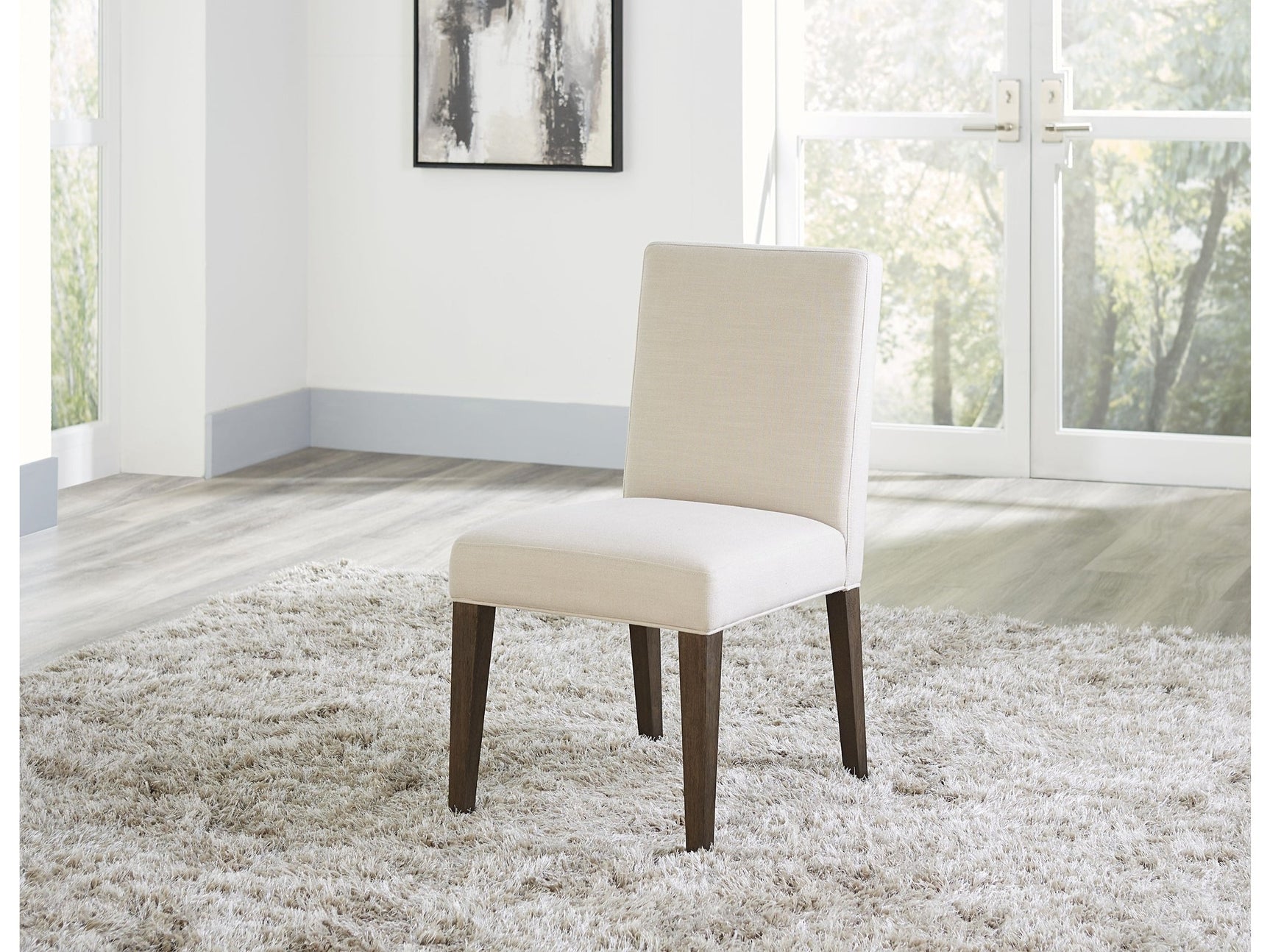 Modesto Upholstered Side Chair in Abalone Linen and French Roast (Set of 2) - Ornate Home