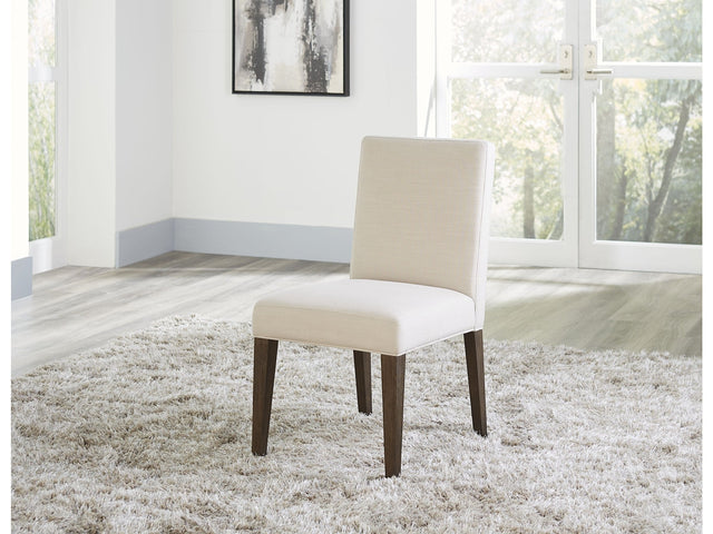 Modesto Upholstered Side Chair in Abalone Linen and French Roast (Set of 2) - Ornate Home