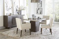 Modesto Upholstered Side Chair in Abalone Linen and French Roast (Set of 2) - Ornate Home